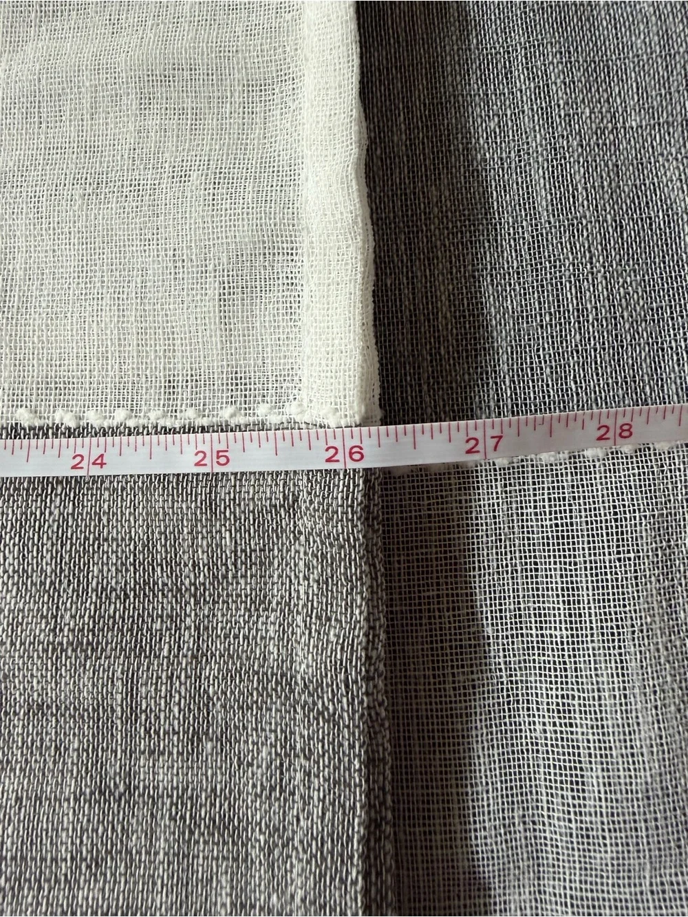 (Sale $5)Neutral Gray and White Striped sheer curtains26”x36”